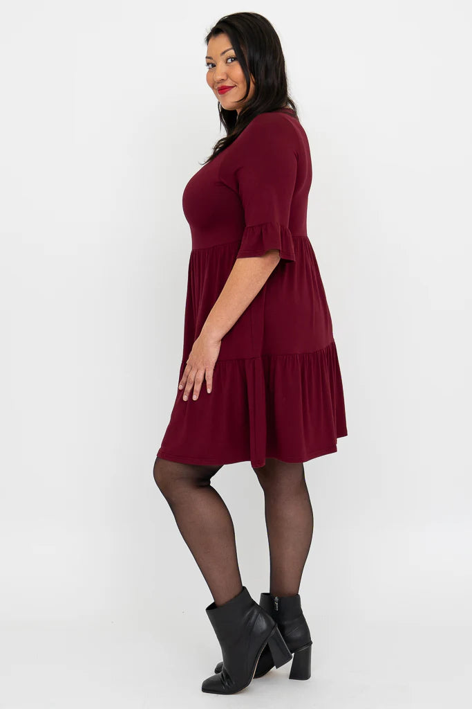 🇨🇦 Bernadette Bamboo Dress - Burgundy