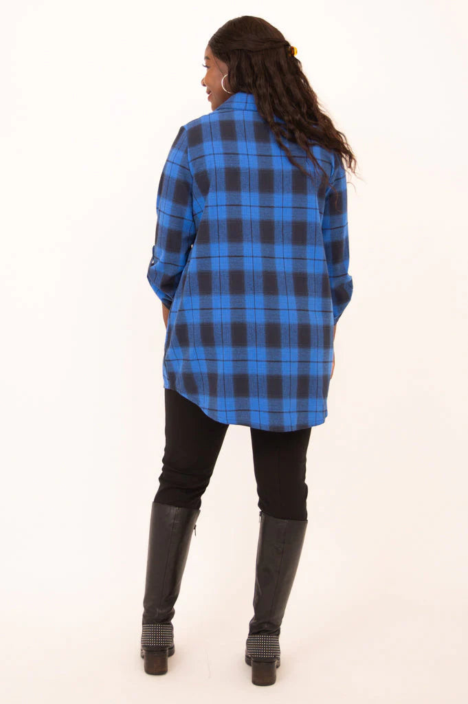 Celine Cotton Neptune Plaid Tunic