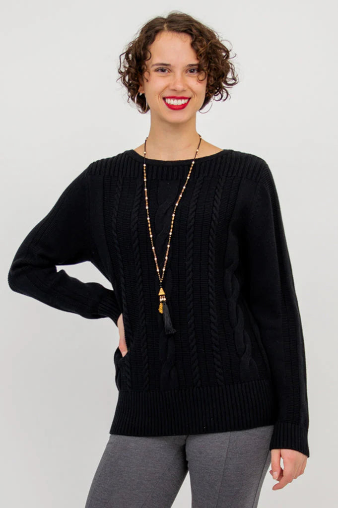 Cora Cotton Sweater - Black