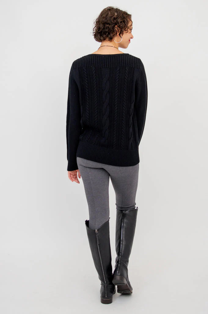 Cora Cotton Sweater - Black