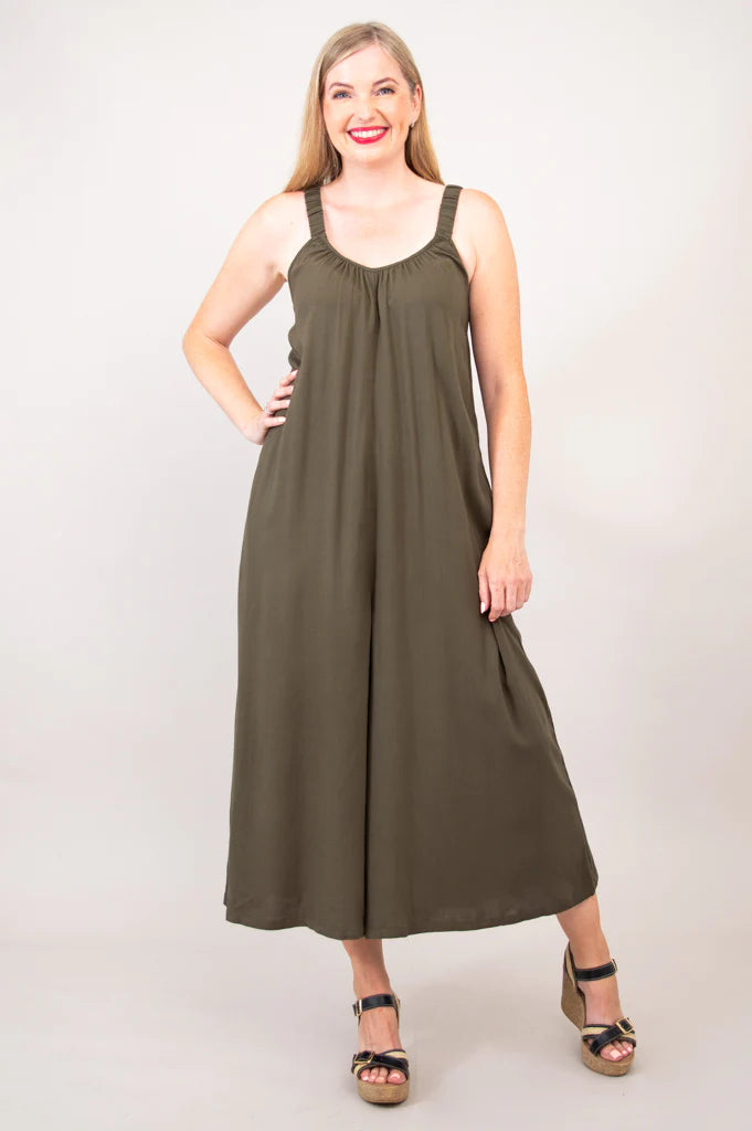 Joanna Linen & Bamboo Jumpsuit - Khaki