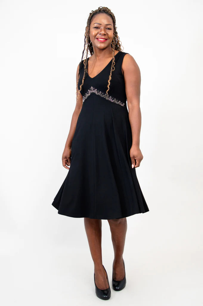 Final Sale Plus Size Sleeveless Midi Dress with Mesh Sides in