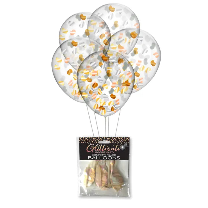 Glitterati Boobie Confetti Balloons Pack of 5