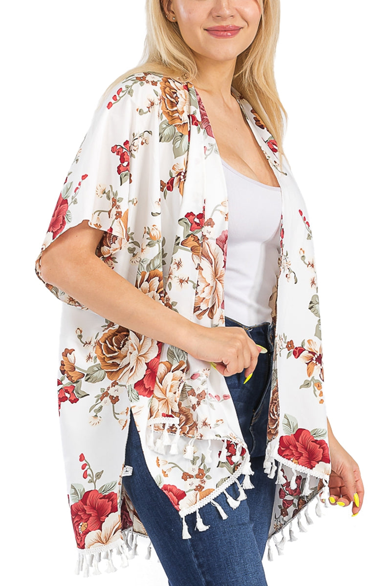 Floral Garden Chiffon Cover-Up Kimono