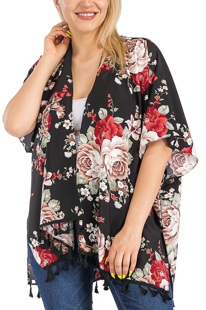 Floral Garden Chiffon Cover-Up Kimono