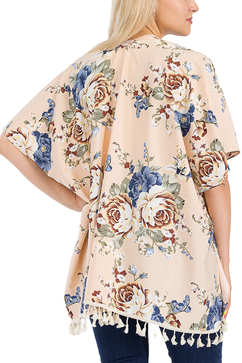 Floral Garden Chiffon Cover-Up Kimono