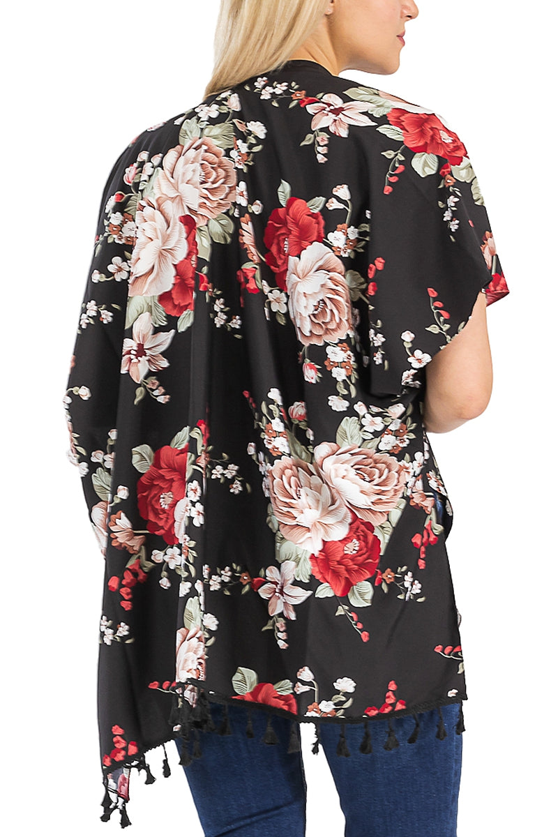 Floral Garden Chiffon Cover-Up Kimono