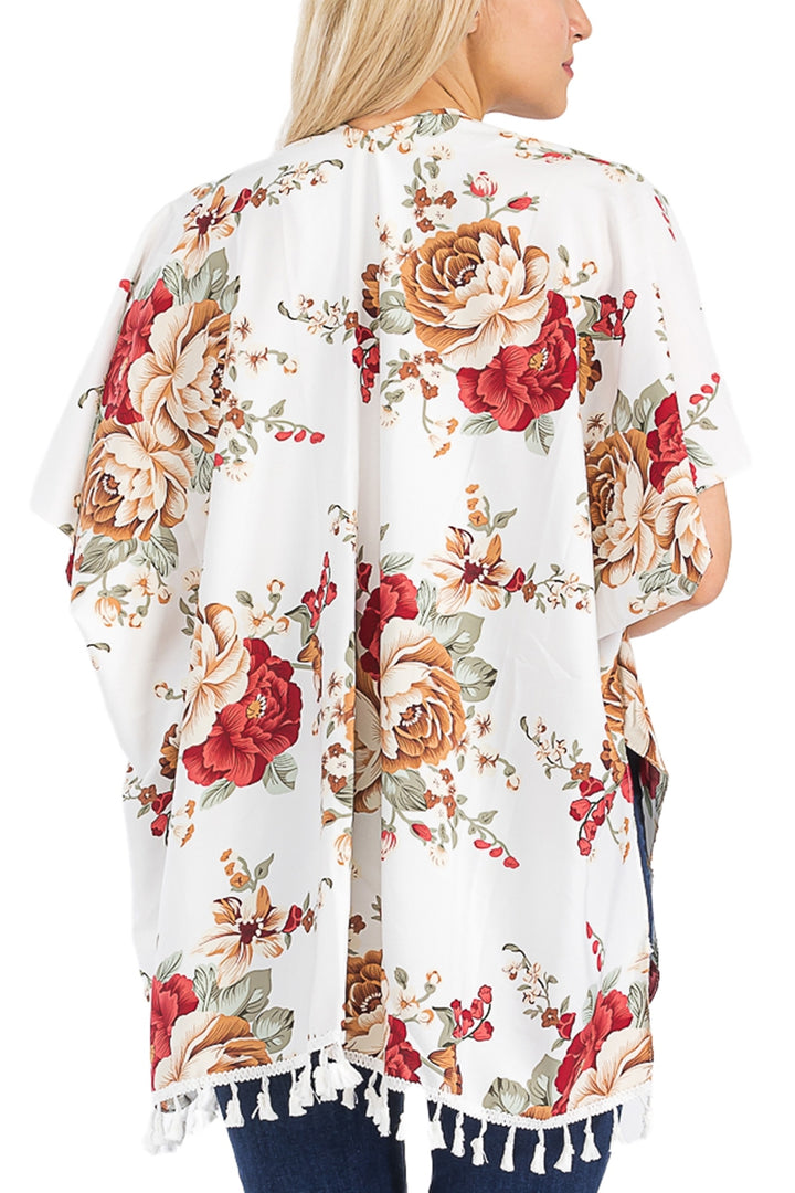 Floral Garden Chiffon Cover-Up Kimono