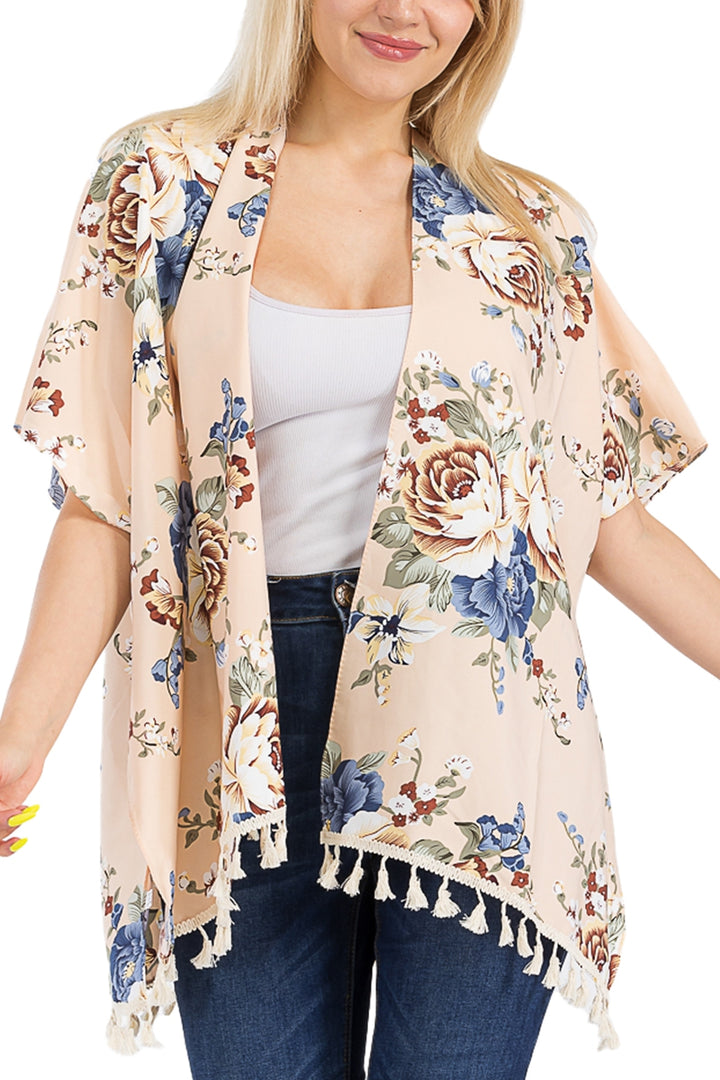 Floral Garden Chiffon Cover-Up Kimono