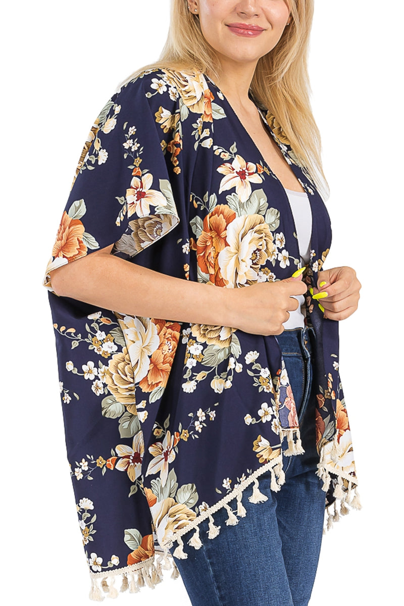 Floral Garden Chiffon Cover-Up Kimono