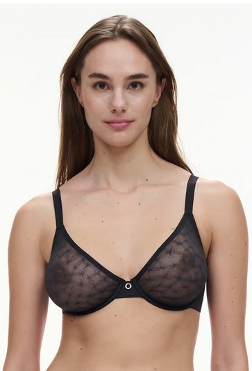 Stella Lace Unlined Underwire Bra - Black