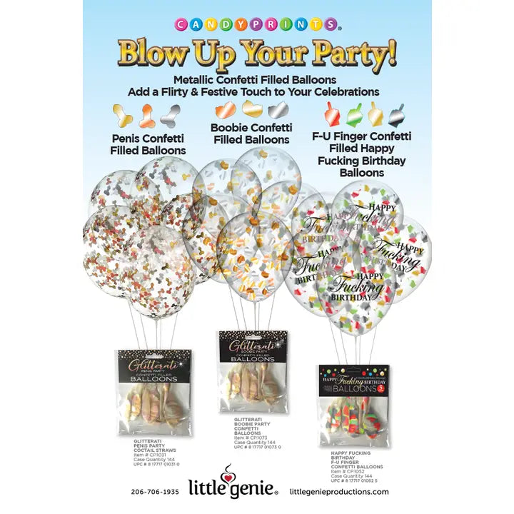 Glitterati Boobie Confetti Balloons Pack of 5