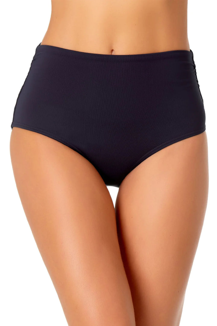 Convertible Hi Waist Shirred Bottom - Navy