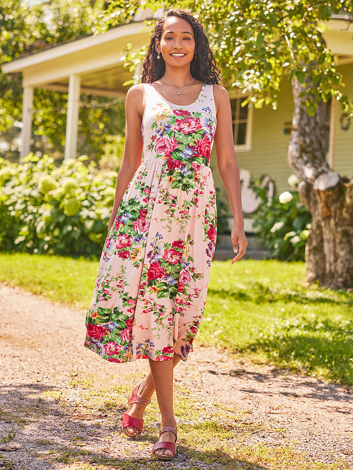 Cottage Rose Jersey Tea Dress