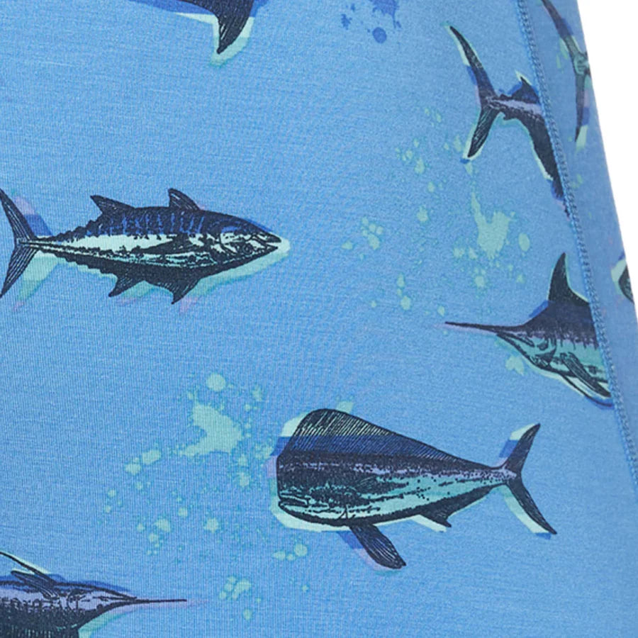 Saxx Ultra Super Soft Boxer Brief - Fish On-Sail Blue