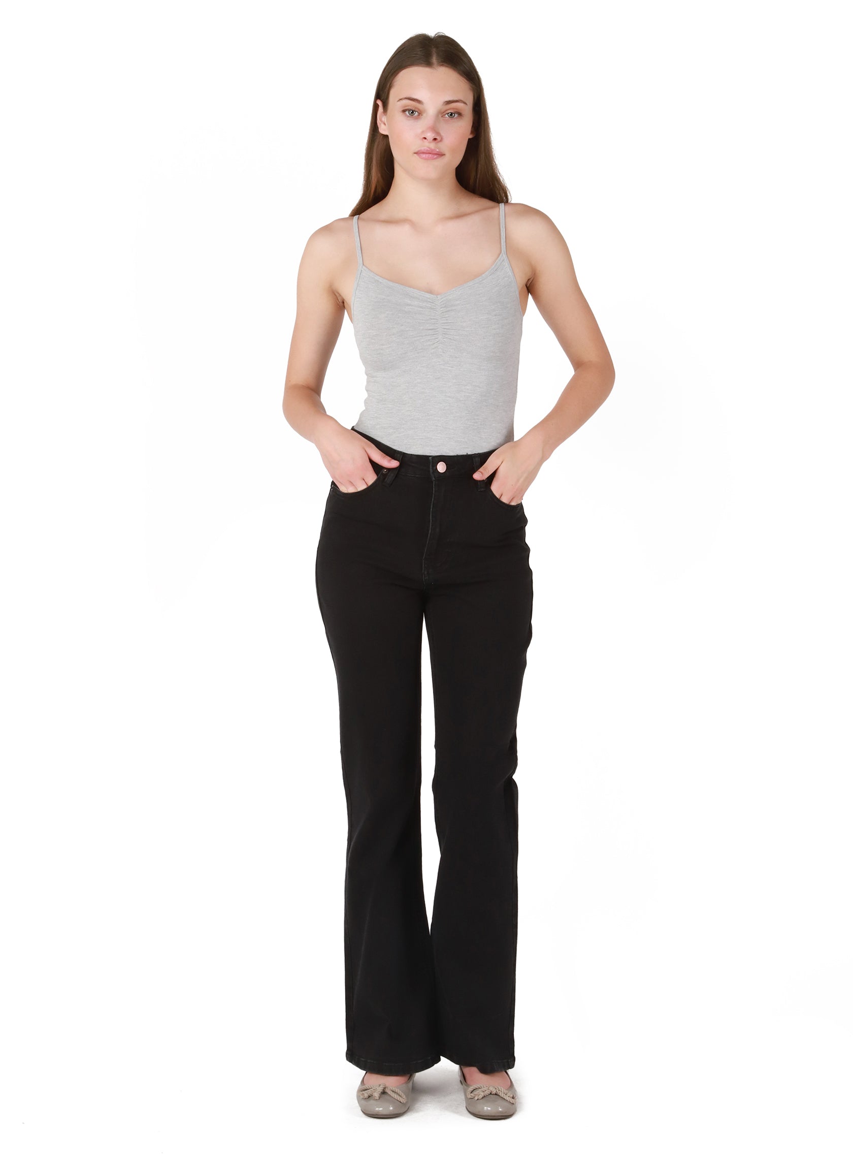 High waisted black washed hot sale jeans