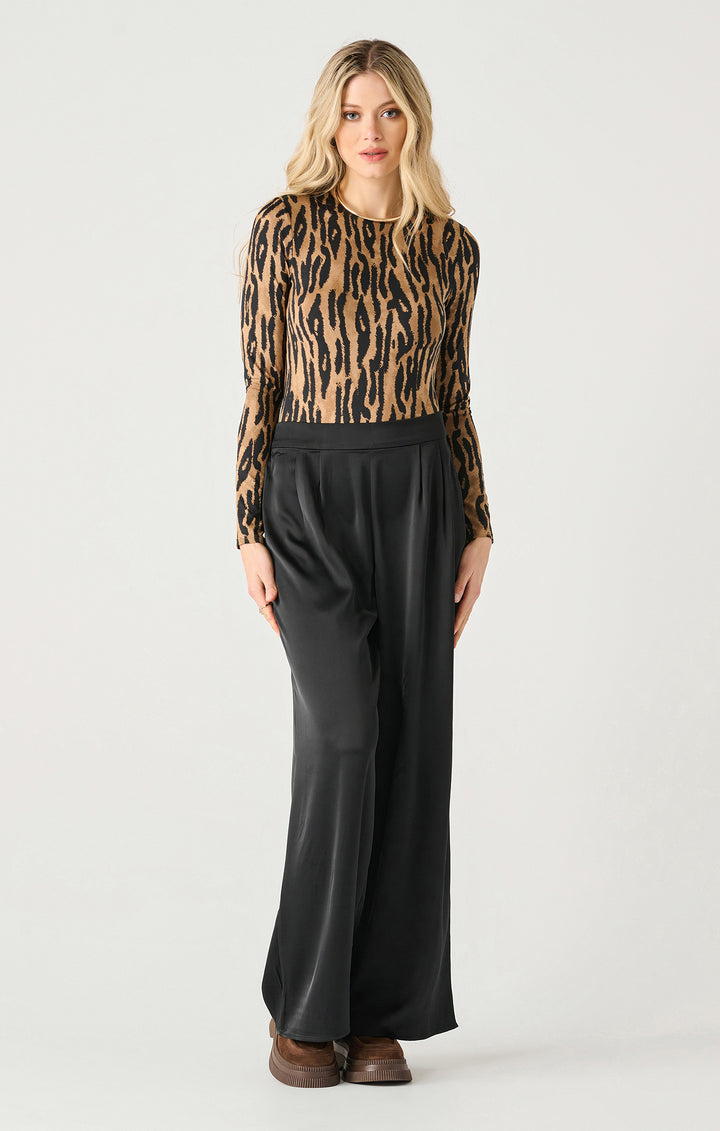 High Waisted Satin Wide Leg Pants