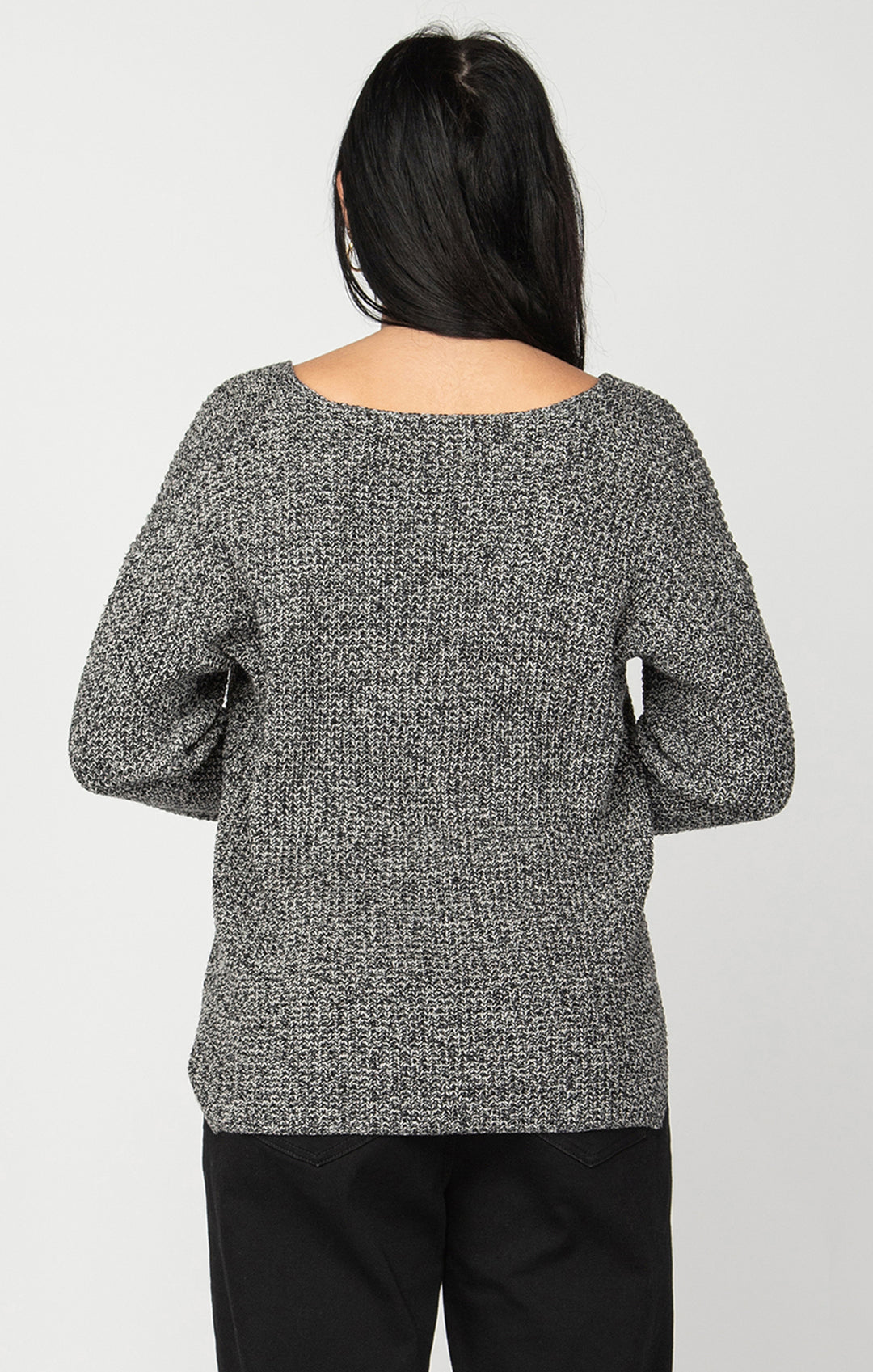 Dex Long Sleeve Beveled Hem Sweater