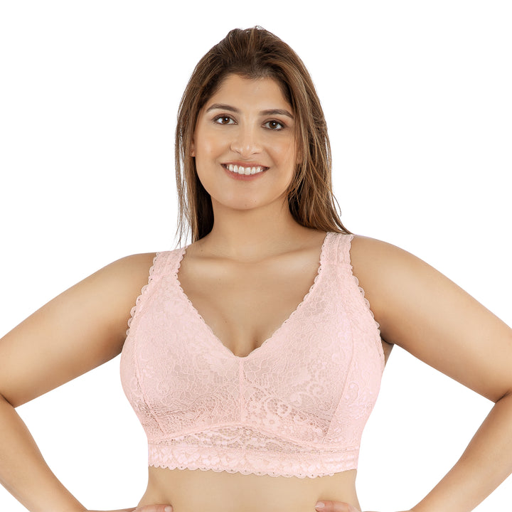 Adriana Lace Bralette - Petal Pink