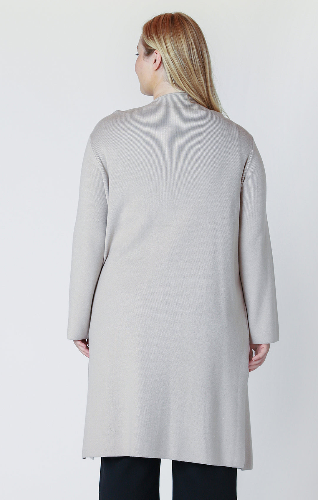 Dex Long Sleeve Longline Open Cardigan - Cream Beige