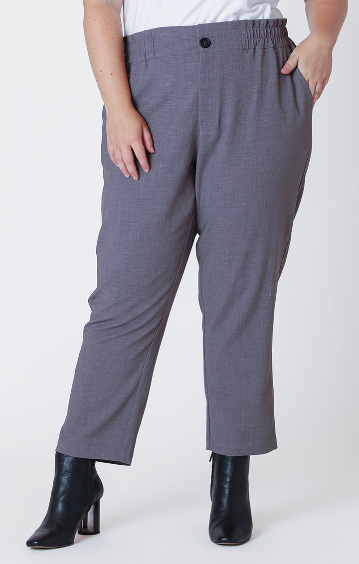 Dex Elastic Waist Straight Leg Trousers