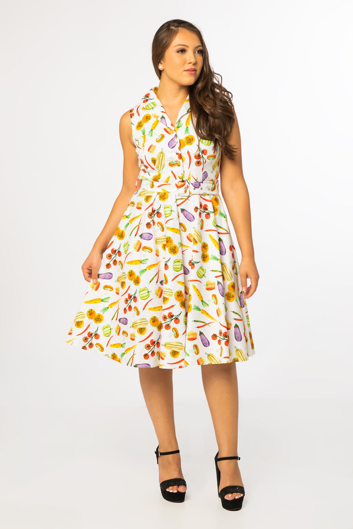 "Jani" Farmers market Fit & Flare Dress With Pockets