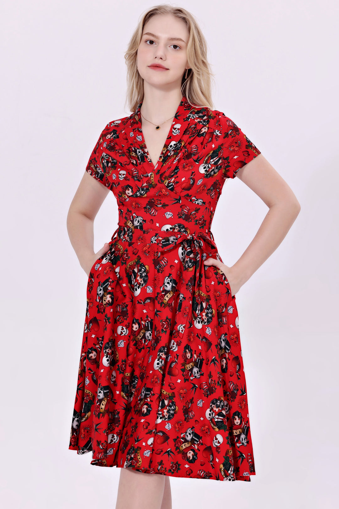 "Rose" Forever Love Soysilk Fit & Flare Dress with Pockets