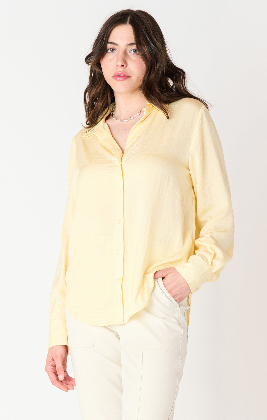 Long Sleeve Flowy Satin Blouse