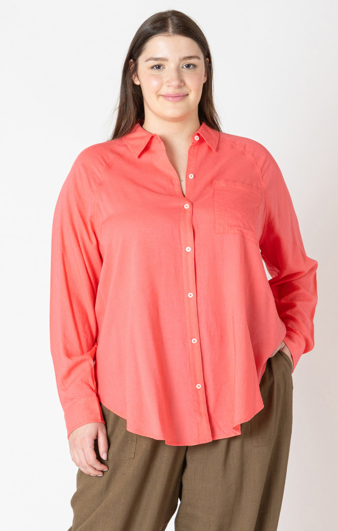 Dex Long Sleeve Button Front Blouse