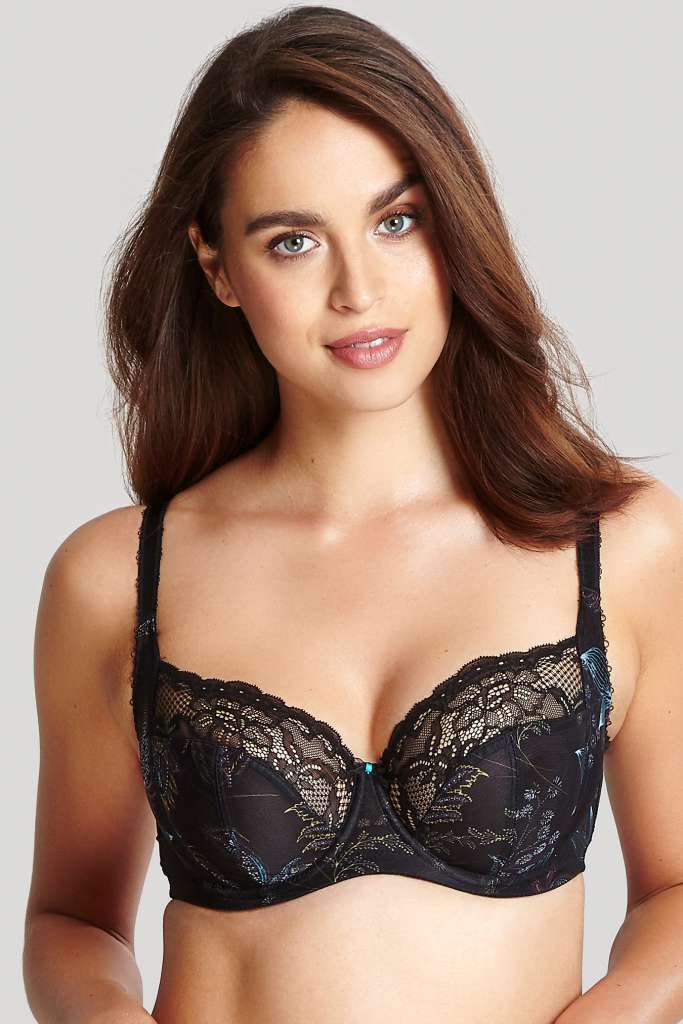 Cheap Women See Through Lace 1/2 Cups Balconette Bralette Padded