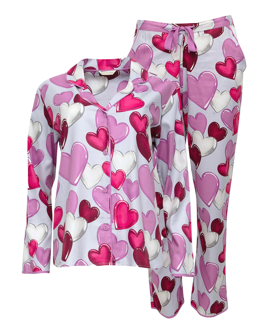 Viola Heart Print Pyjama Set