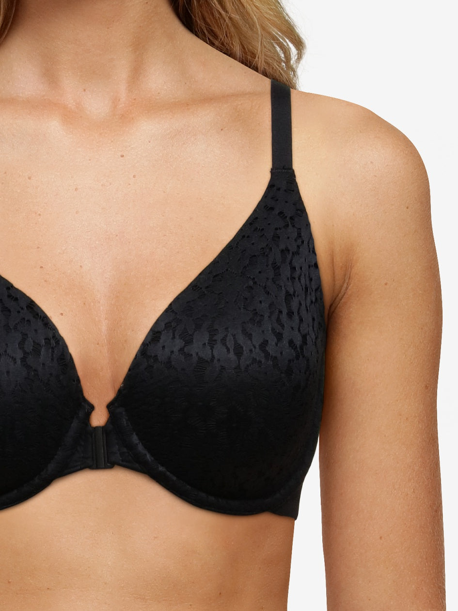 Lamious Front Closure Bra, Lily Zero Feel Lace Full Coverage Front Closure  Bra, Lamious Lace Bra (Black,M) at  Women's Clothing store