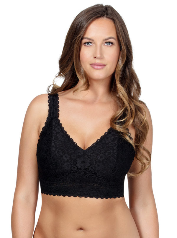commando Butter & Lace Racerback Bralette GEO501 Black XS at  Women's  Clothing store