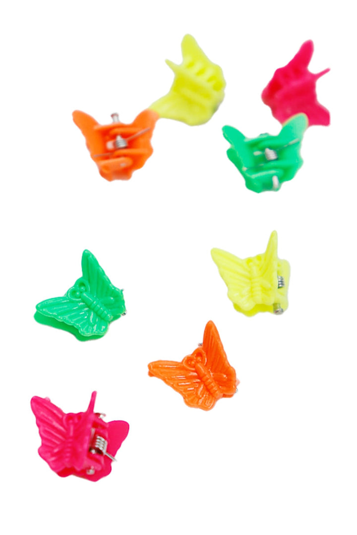 24 Pcs Mini Butterfly Neon Hair Claw