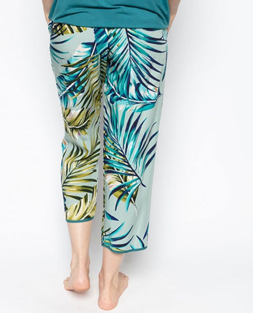 Eleanor Palm Leaf Print PJ Crop Pant