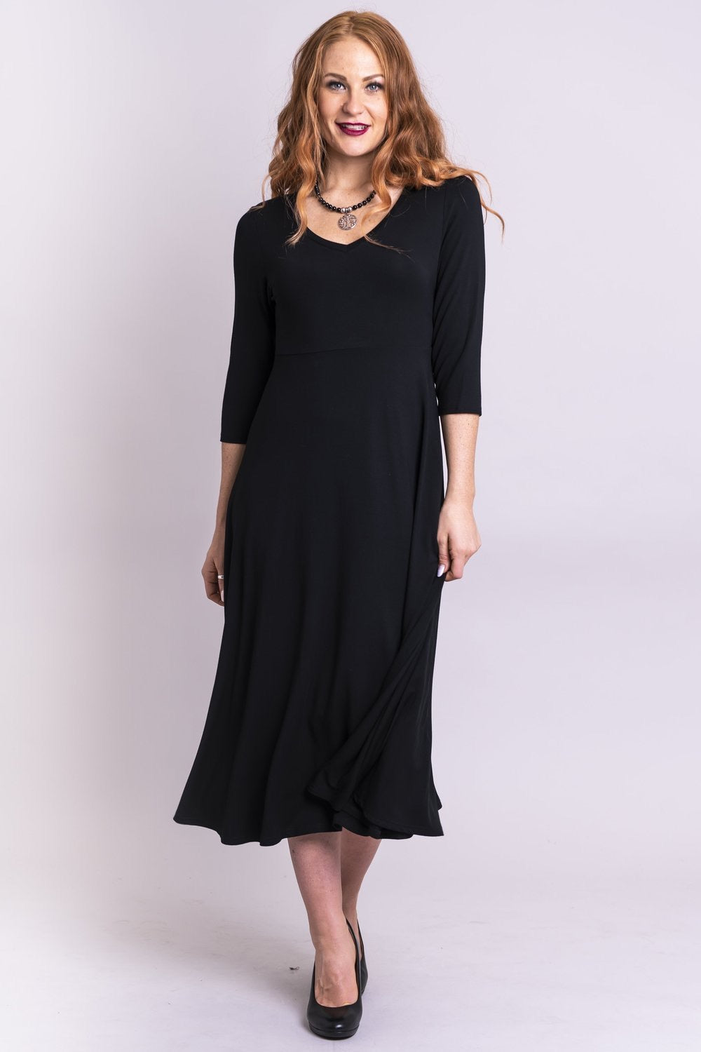 Soul Royale 3/4 Sleeve  Dress - Black