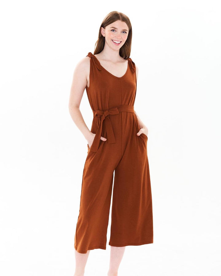 🇨🇦 Hattie Gaucho Jumpsuit - Tobacco - Size Small