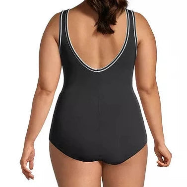 V-Neck & V-Back One Piece Swimsuit - Long Body