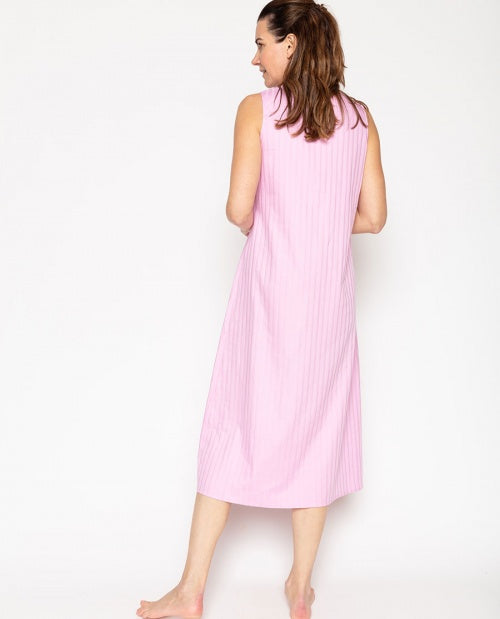 Vivien Cotton Sateen Strip Long Gown