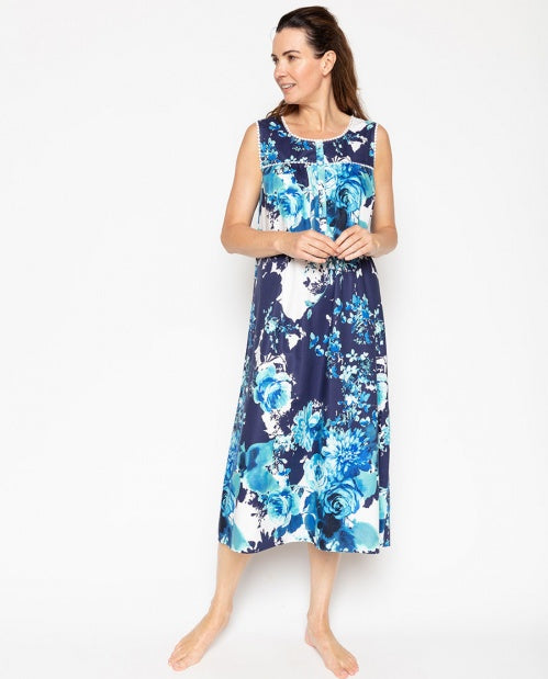 Jolene Border Floral Print Long Nightdress