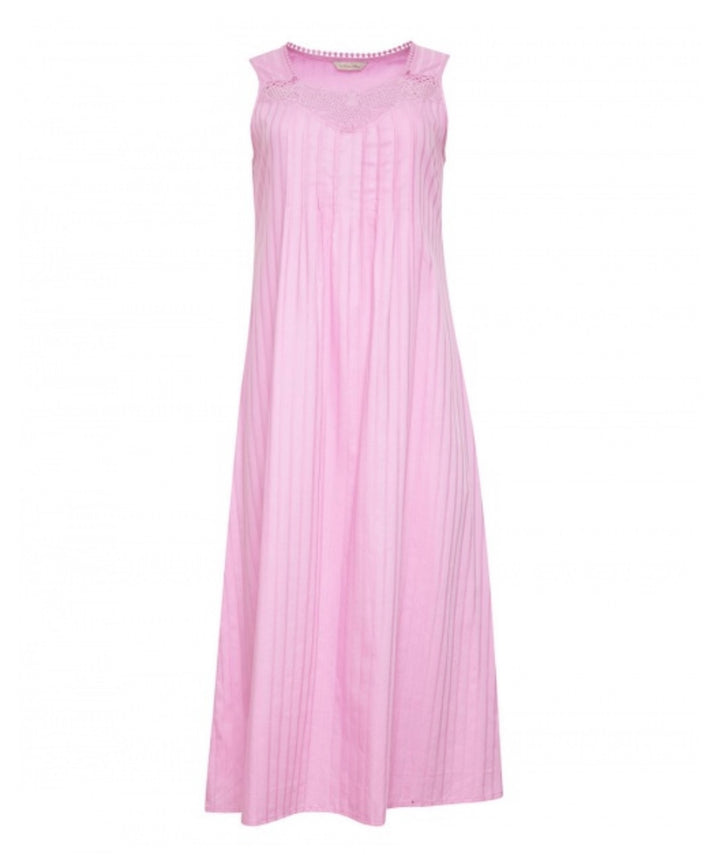 Vivien Cotton Sateen Strip Long Gown