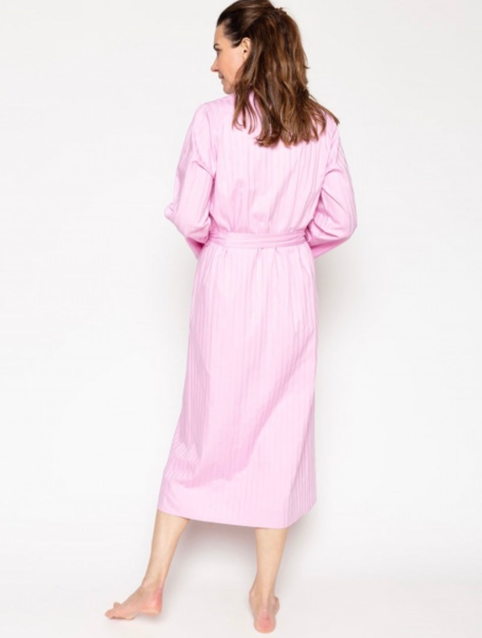 Vivien Cotton Sateen Strip Long Robe