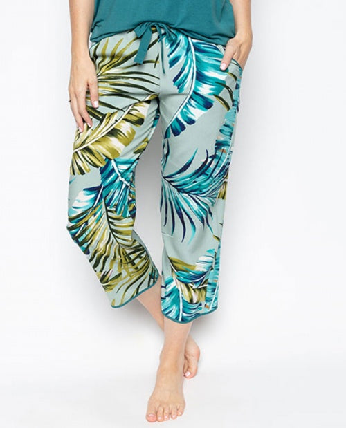 Eleanor Palm Leaf Print PJ Crop Pant