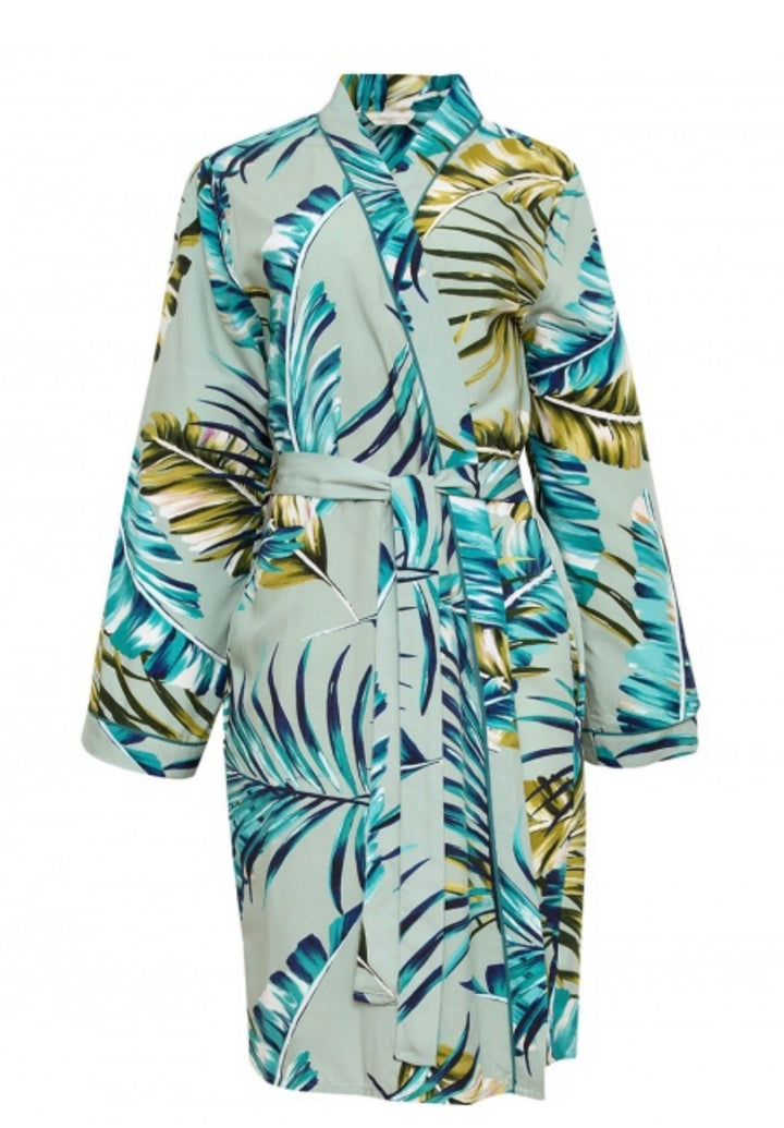 Eleanor Palm Print Short Robe