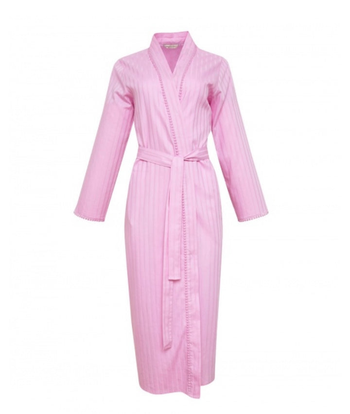 Vivien Cotton Sateen Strip Long Robe