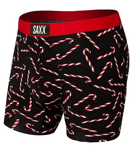 Saxx Vibe Boxer - Black Candy Canes