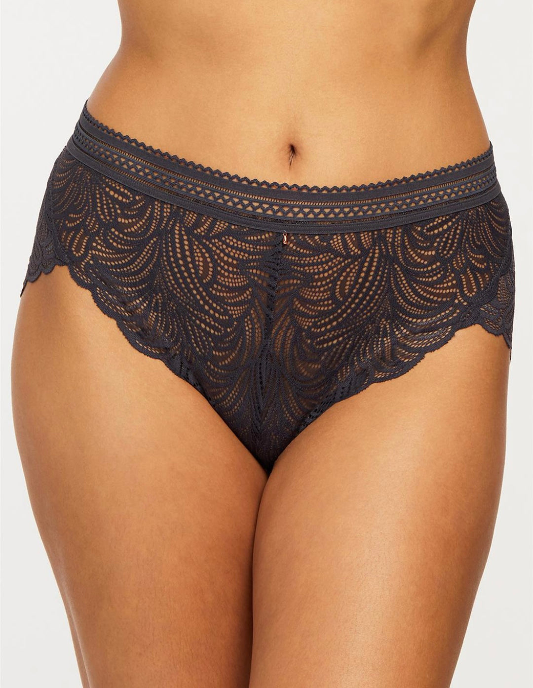 Women Sexy High Waist Lingerie Lace Briefs Mesh Panties Hollow Out Underwear
